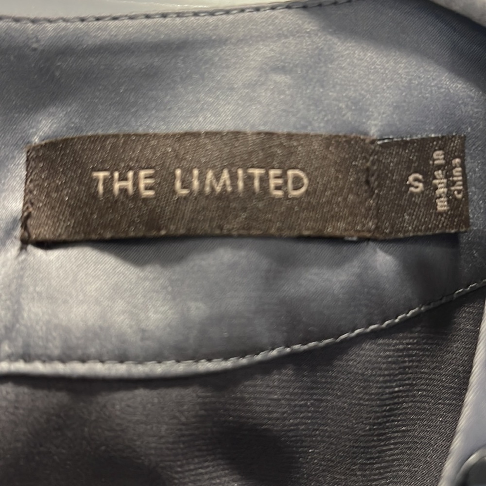 The Limited Beaded Metallic Scoop Neck Blouse -Gray Small - Picture 7 of 10